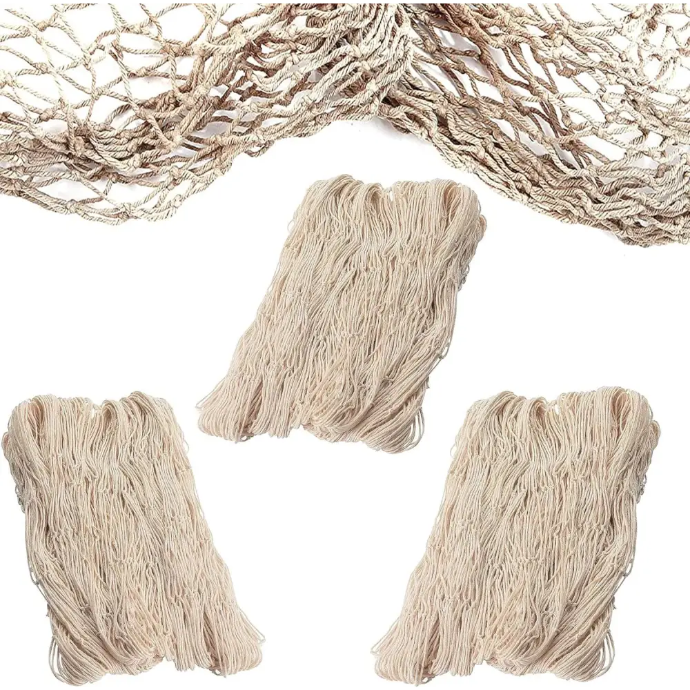 Decorative fishnet for mermaid birthday party or pirate decorations, table cover, beach-themed or coastal decor