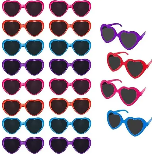 4E’s Novelty 30-Pack Heart Sunglasses for Kids – Fun Party Favors for Valentine’s Classroom