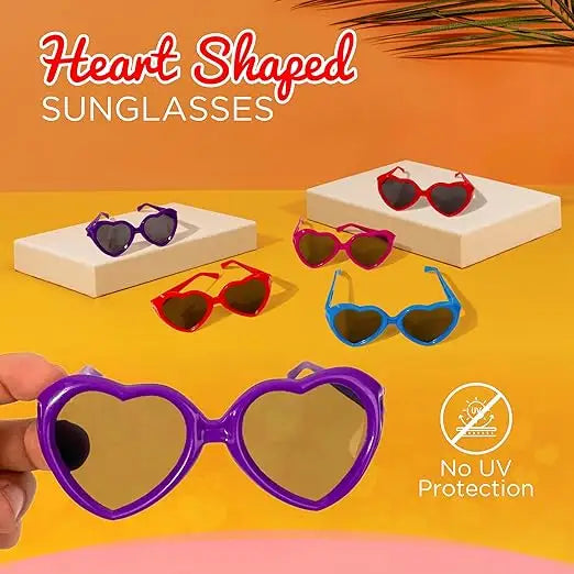 4E’s Novelty 30-Pack Heart Sunglasses for Kids – Fun Party Favors for Valentine’s Classroom