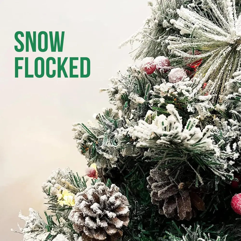 4E’s Novelty 30’’ Prelit Outdoor Mini Christmas Tree – Battery Operated Small Artificial Tree for Porch & Yard Decor