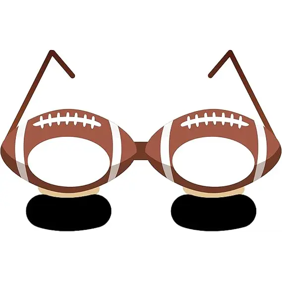 4E’s Novelty 36-Pack Football Party Glasses - Fun Photo Booth Props & Party Favors for Kids 8-12