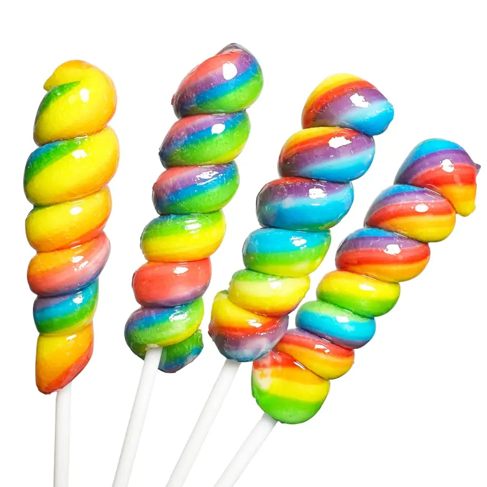 4E’s Novelty 36 Pack Rainbow Twist Lollipops – Individually Wrapped Mixed Fruit Candy