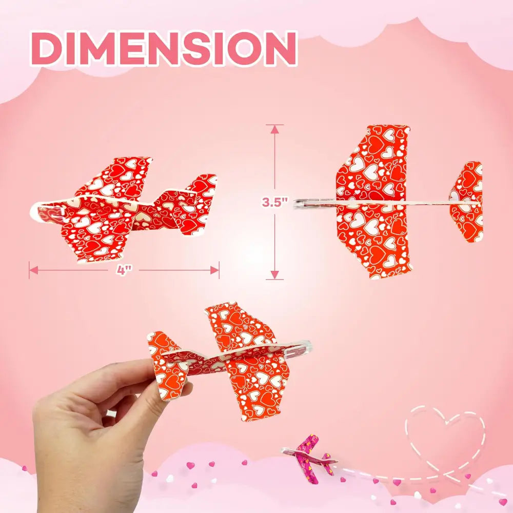 4E’s Novelty 36-Pack Valentine Cards with Foam Airplanes – Fun Classroom Exchange Party Favors