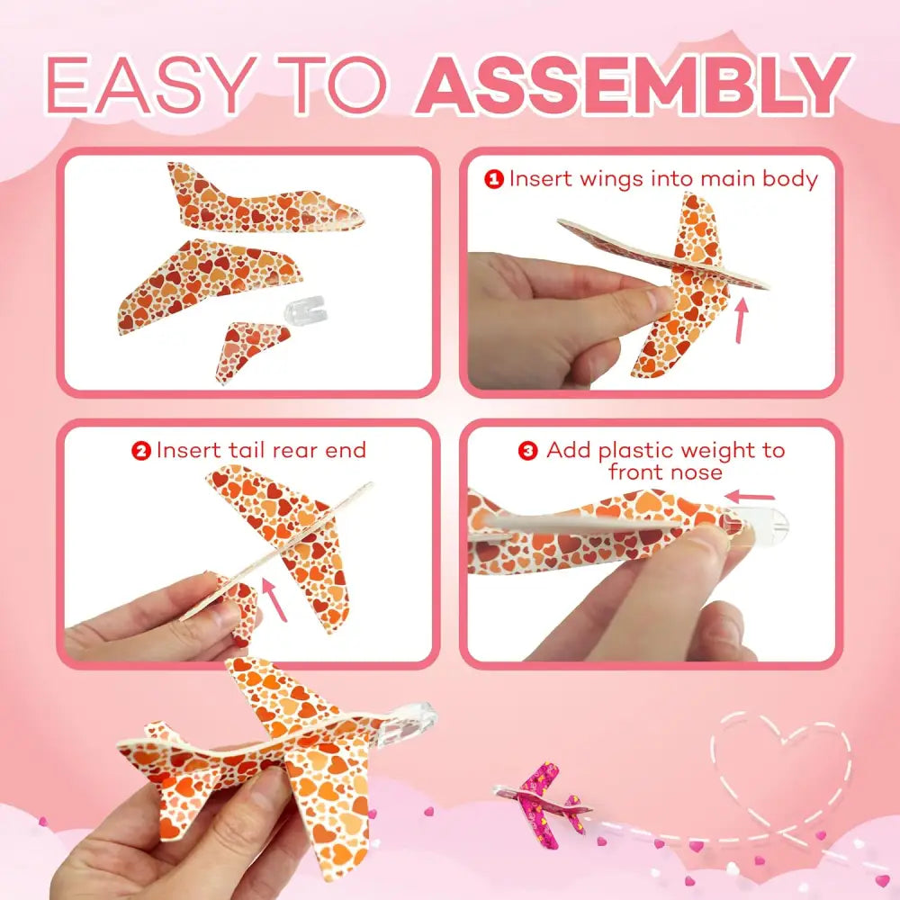 4E’s Novelty 36-Pack Valentine Cards with Foam Airplanes – Fun Classroom Exchange Party Favors