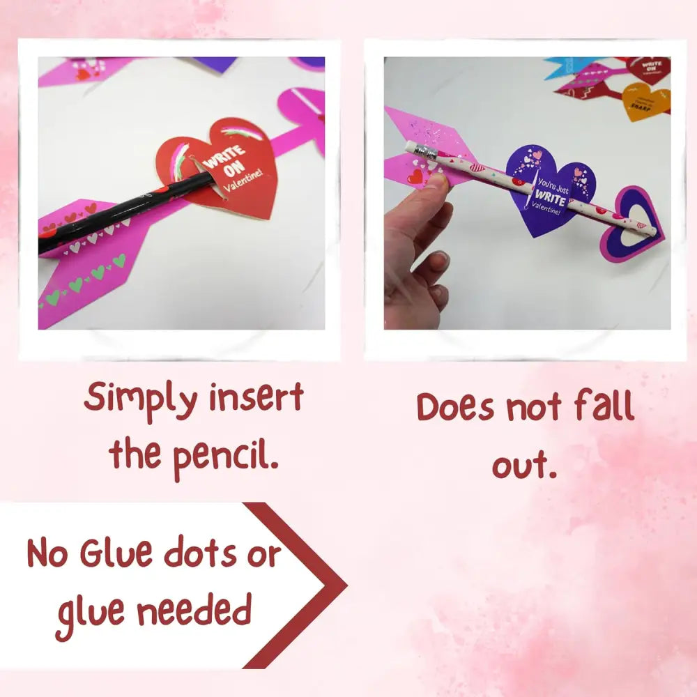 4E’s Novelty 36-Pack Valentine Pencil Set – Pencils Cards & Erasers for Classroom Gifts