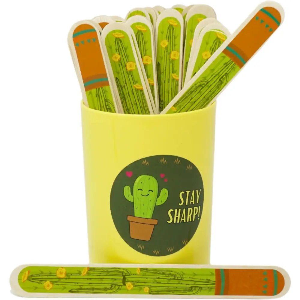 4E’s Novelty 36 pcs Cactus Flip Sticks with Storage Cup Flip Name Sticks Student Grouping Stick Classroom Teacher