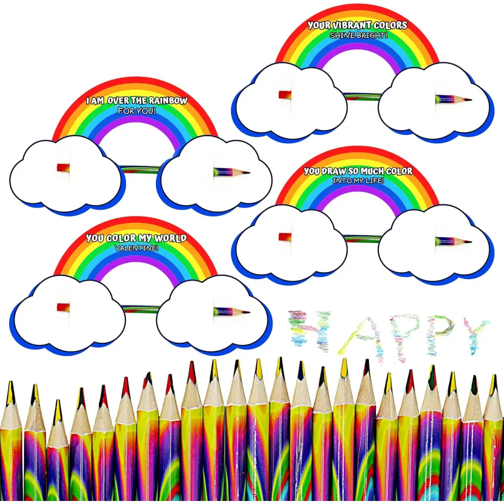 4Eโs Novelty 36 Valentine Stationery Gifts โ Pencils Erasers & Stickers for Classroom Exchange