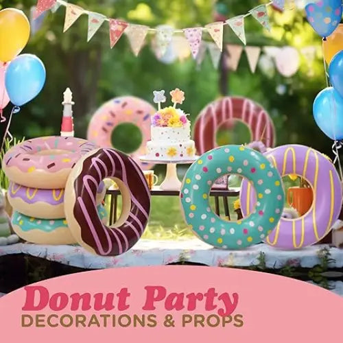4E’s Novelty 4 Pack 30’’ Donut Pool Floats – Kids & Adults Summer Fun