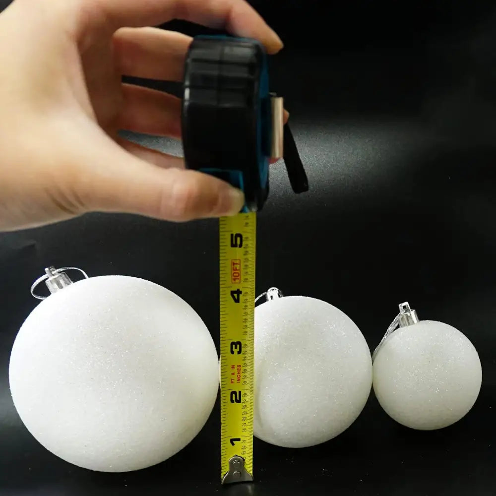 4E’s Novelty 4 Pack 4’’ Snowball Ornaments - Iridescent shatterproof Christmas decor for white holiday themes tree