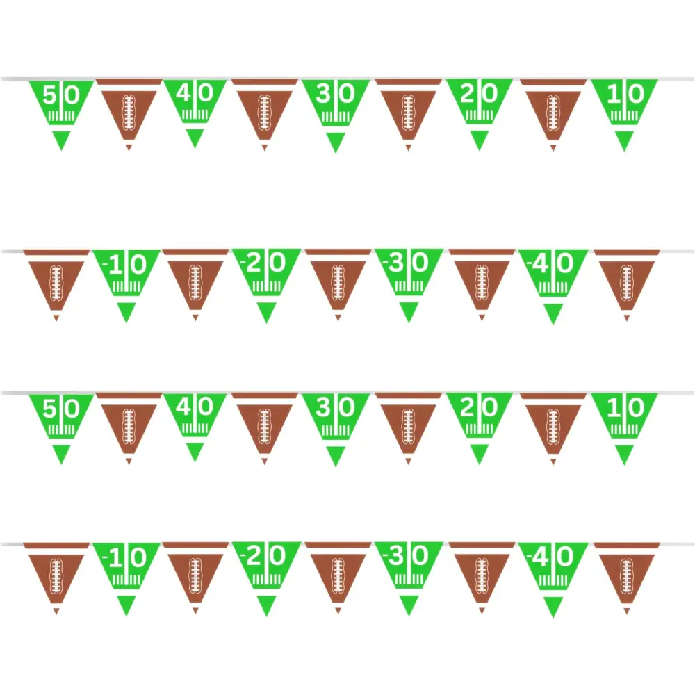 4E’s Novelty 4-Pack 9ft Football Flag Banner – No DIY Needed for Football Party Decorations