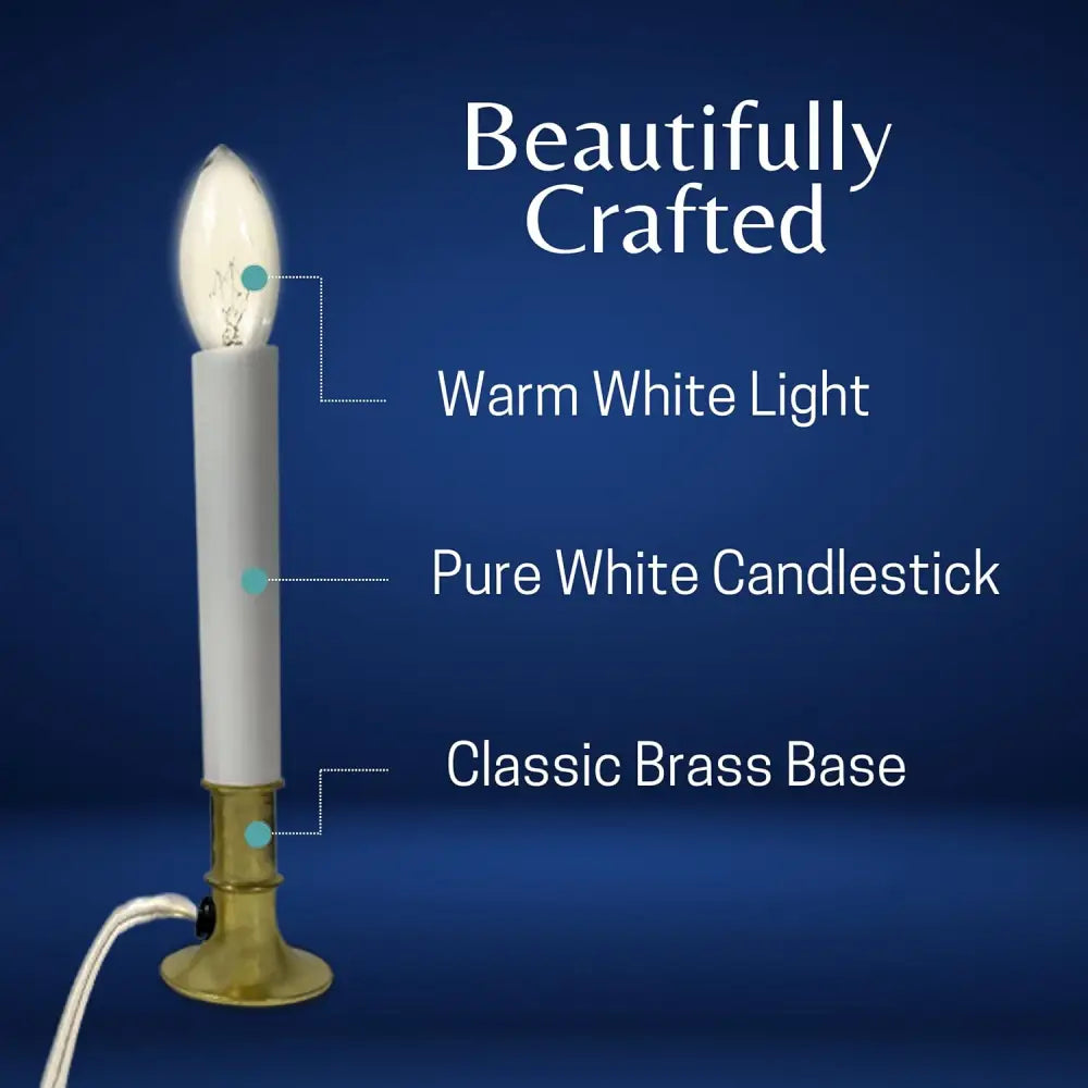 4E’s Novelty 4 Pack Dusk to Dawn Electric Window Candles – Plug-in Auto Sensor Brass Base