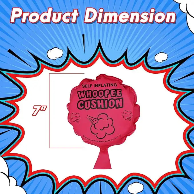 4Eโs Novelty 4-Pack Large Self-Inflating Whoopee Cushions Pillows - Inflatable Party Decorations