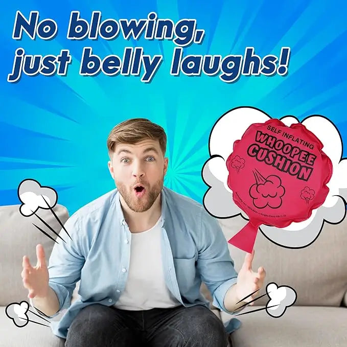4Eโs Novelty 4-Pack Large Self-Inflating Whoopee Cushions Pillows - Inflatable Party Decorations