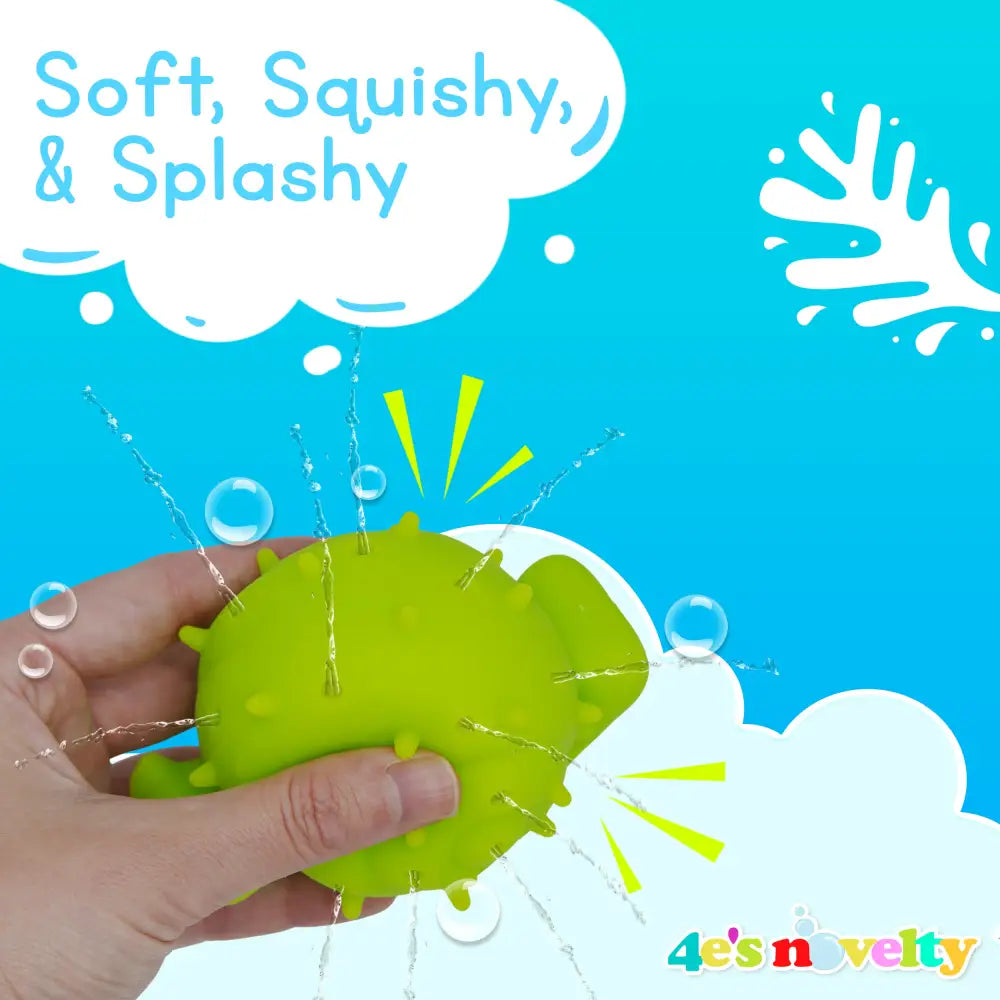 4E’s Novelty 4 Packs Sea Animal Water Balls Sensory Octopus Squishy Pool Toys for Kids ages 3-5