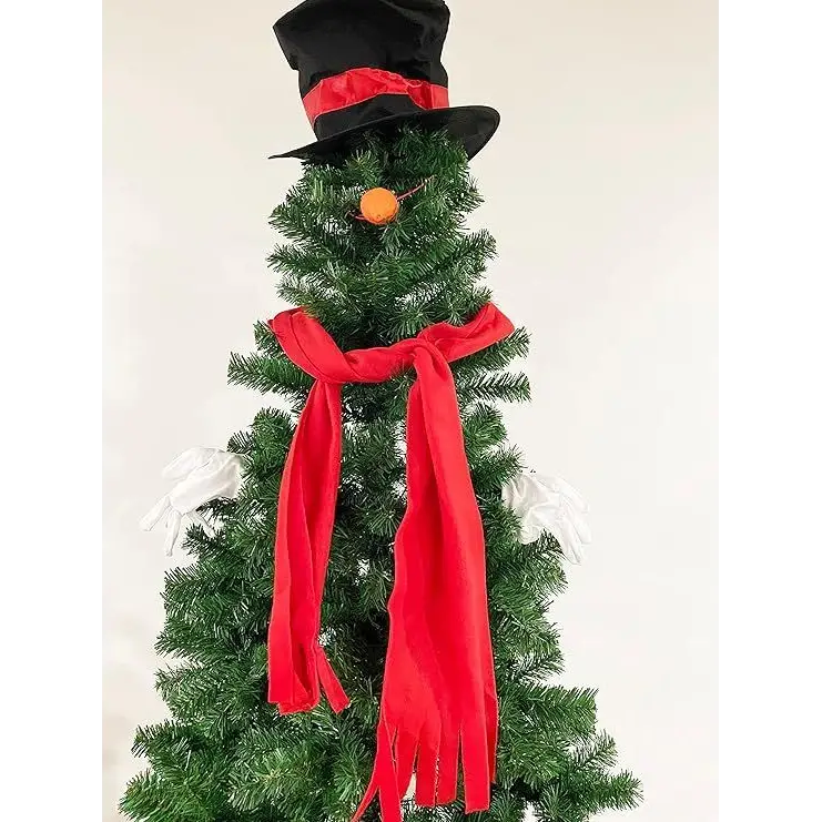 4E’s Novelty 4-Piece Snowman Costume Kit – Top Hat Shawl Gloves & Carrot Nose