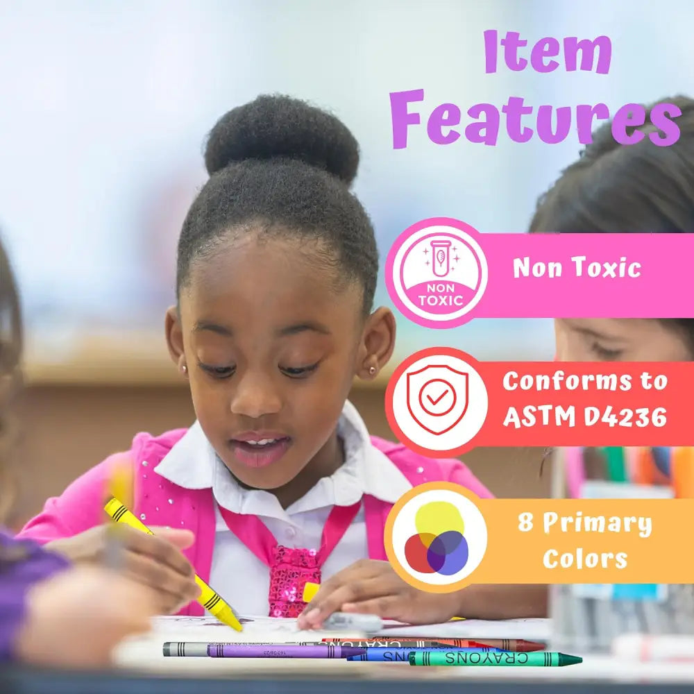 4E’s Novelty 48 Boxes of 8-Pack Crayons - Bulk Non-Toxic - Arts & Crafts