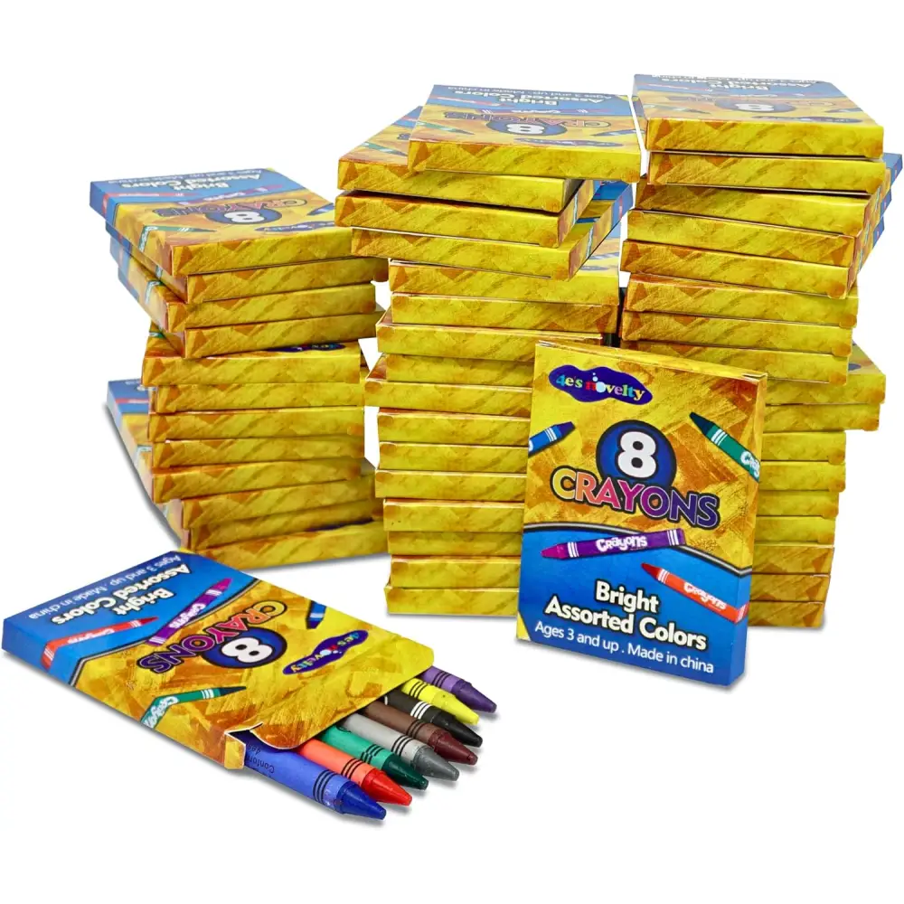 4E’s Novelty 48 Boxes of 8-Pack Crayons - Bulk Non-Toxic - Arts & Crafts