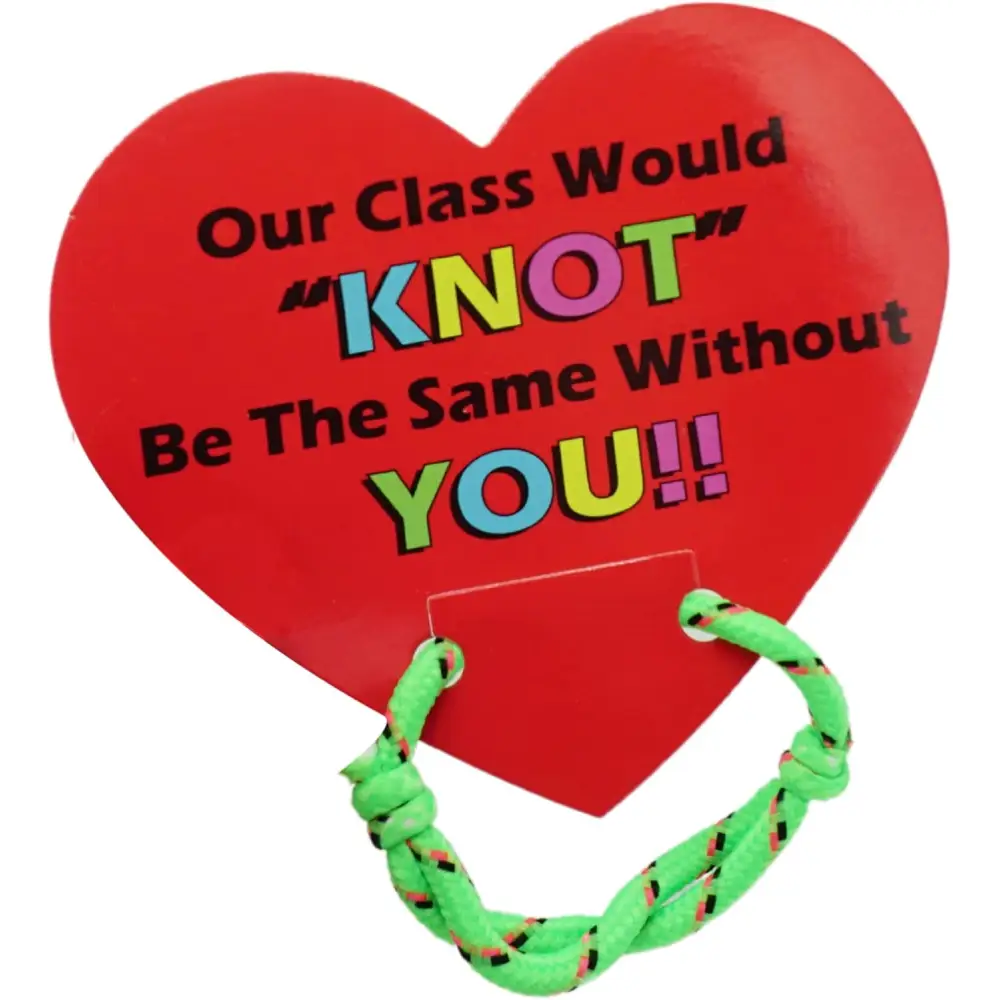 4E’s Novelty 48-Pack Friendship Bracelets with Valentine Cards – Classroom Party Favors for Kids