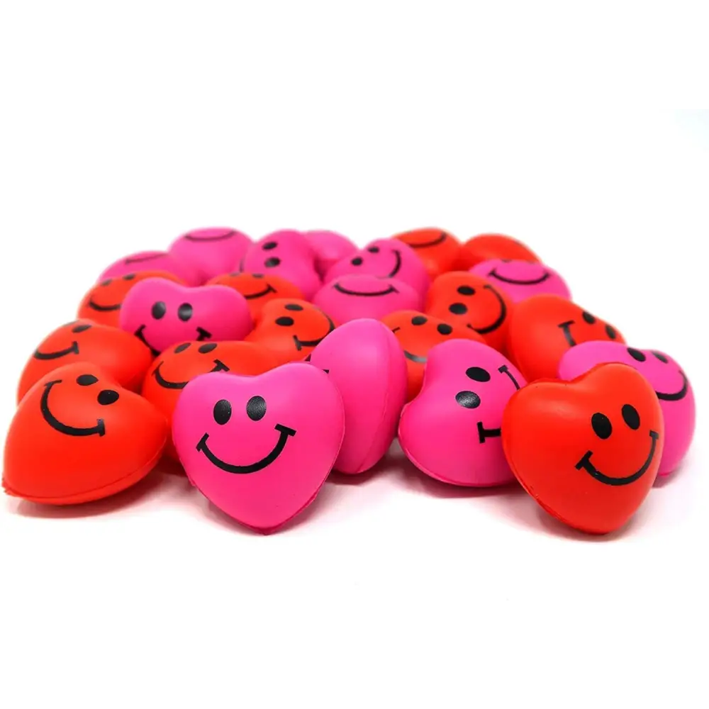 4E’s Novelty 48-Pack Heart Stress Balls – 1.5” Mini Valentine Stress Hearts for Kids & Adults