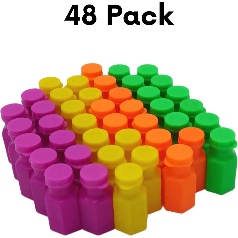 4E’s Novelty 48 Pack Mini Bubbles – 1.6’’ Non Toxic Bubbles for Kids Party Favors