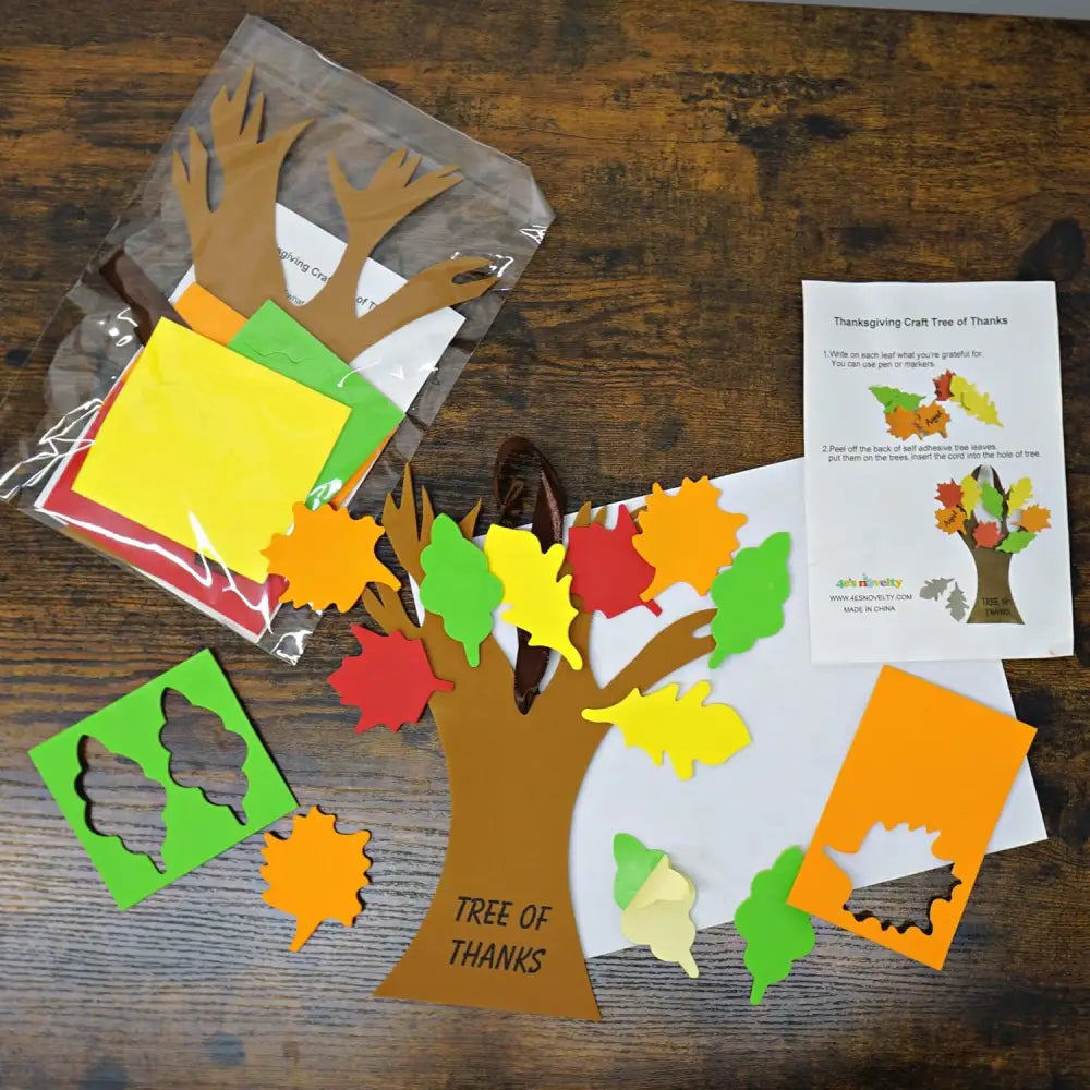 4Eโs Novelty 4pcs Thanksgiving Craft for Kids- Turkey Plate Pilgrim Magnet Turkey Monster Thankful Tree - Thanksgiving