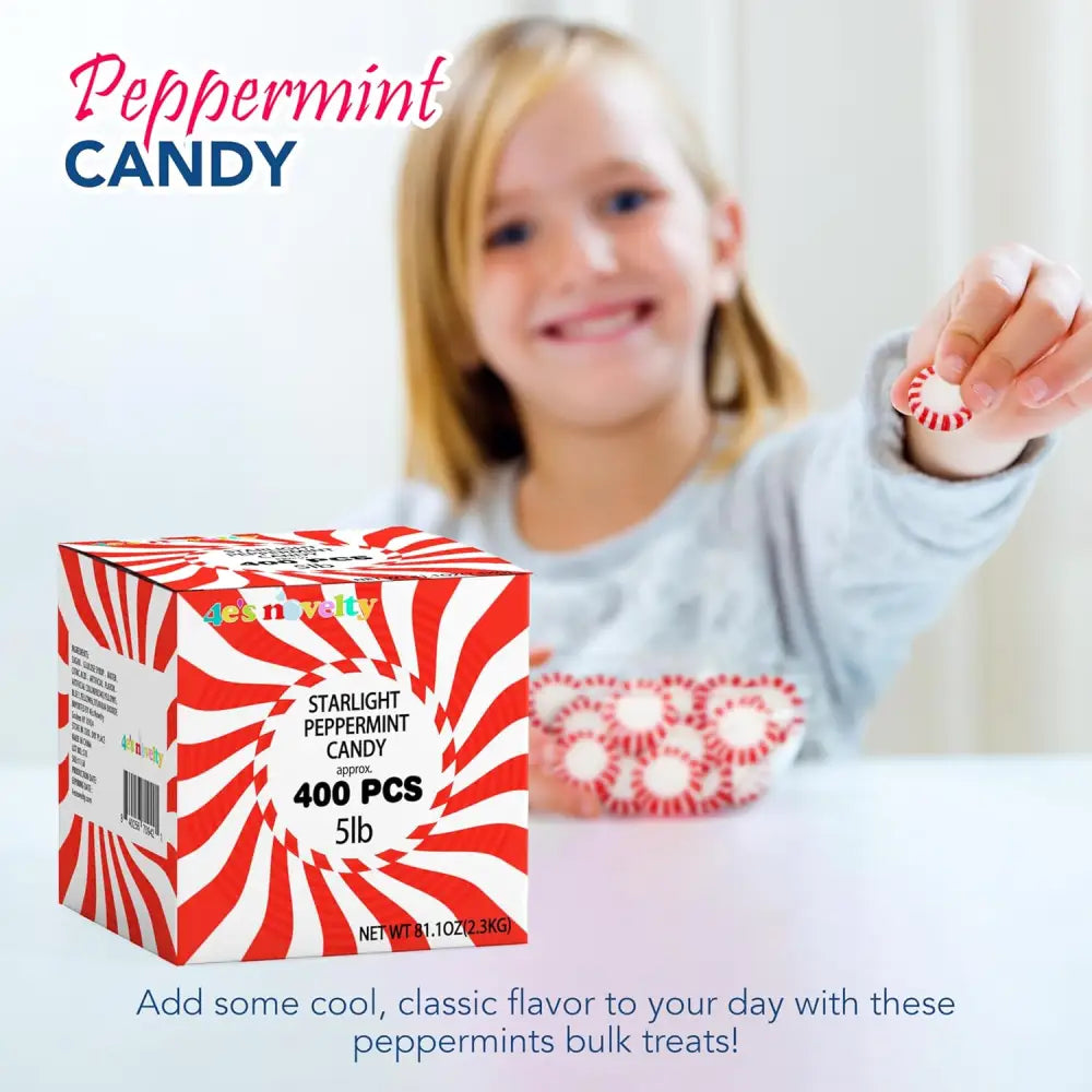 4E’s Novelty 5 Lbs Individually Wrapped Peppermint Candy – Refreshing Holiday Mints Bulk