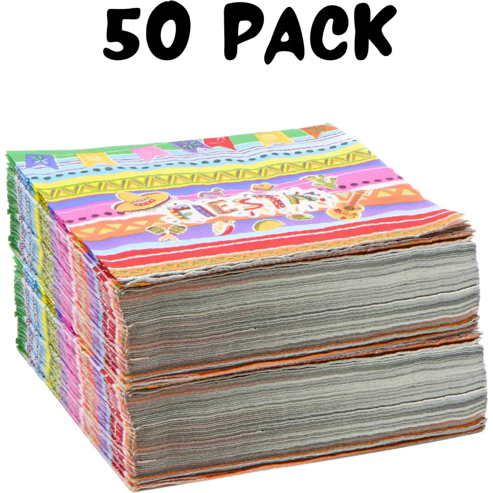 4E’s Novelty 50 Pack Cinco De Mayo Fiesta Napkins – Perfect Party Decorations & Supplies