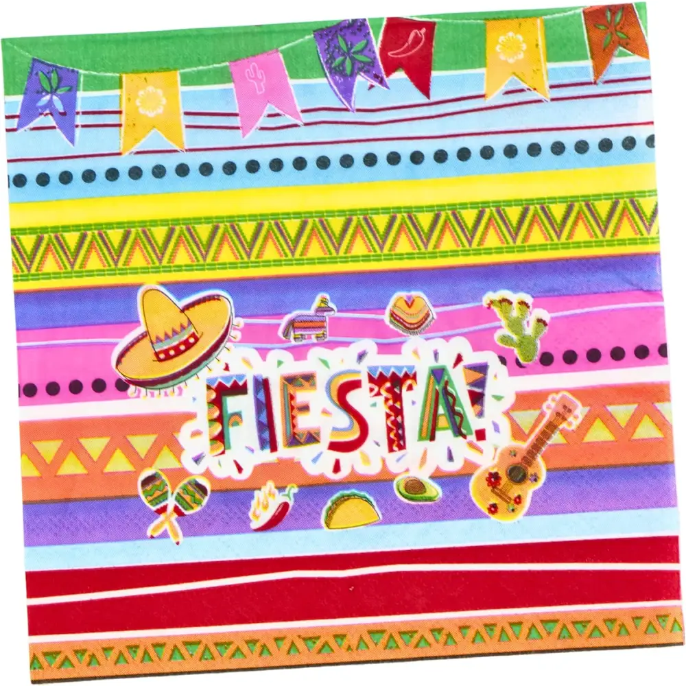 4E’s Novelty 50 Pack Cinco De Mayo Fiesta Napkins – Perfect Party Decorations & Supplies