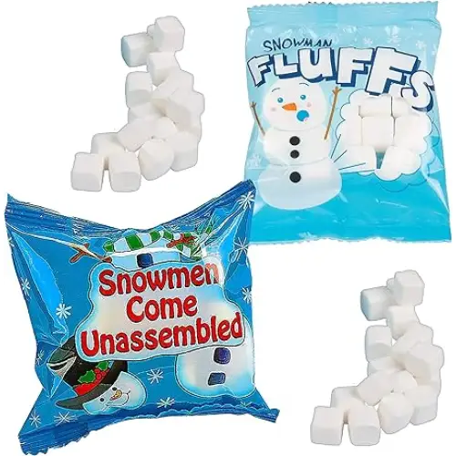 4E’s Novelty 50 Packets Mini Marshmallows - Individually Wrapped Marshmallows Packets for Hot Chocolate Marshmallows