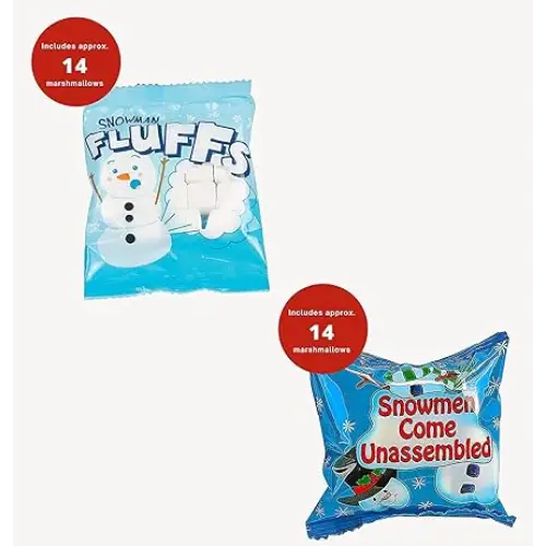 4E’s Novelty 50 Packets Mini Marshmallows - Individually Wrapped Marshmallows Packets for Hot Chocolate Marshmallows