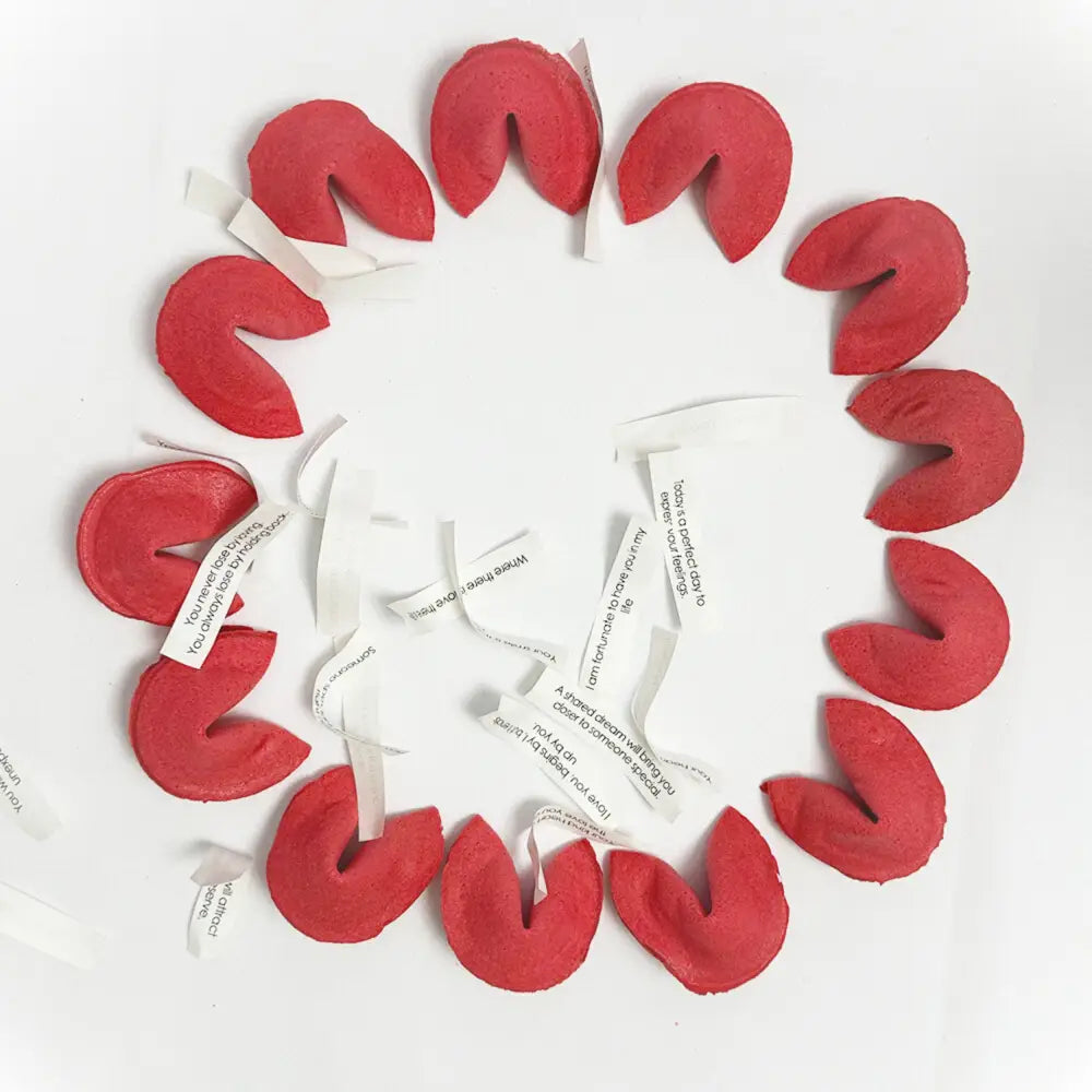 4E’s Novelty 50 Valentine Fortune Cookies – Individually Wrapped Non-Candy Treats for Parties