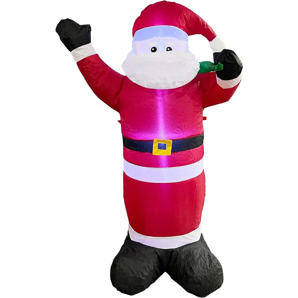4Eโs Novelty 5ft Inflatable Santa Claus Outdoor Decoration with LED Lights - Christmas Blow Up Yard Decor
