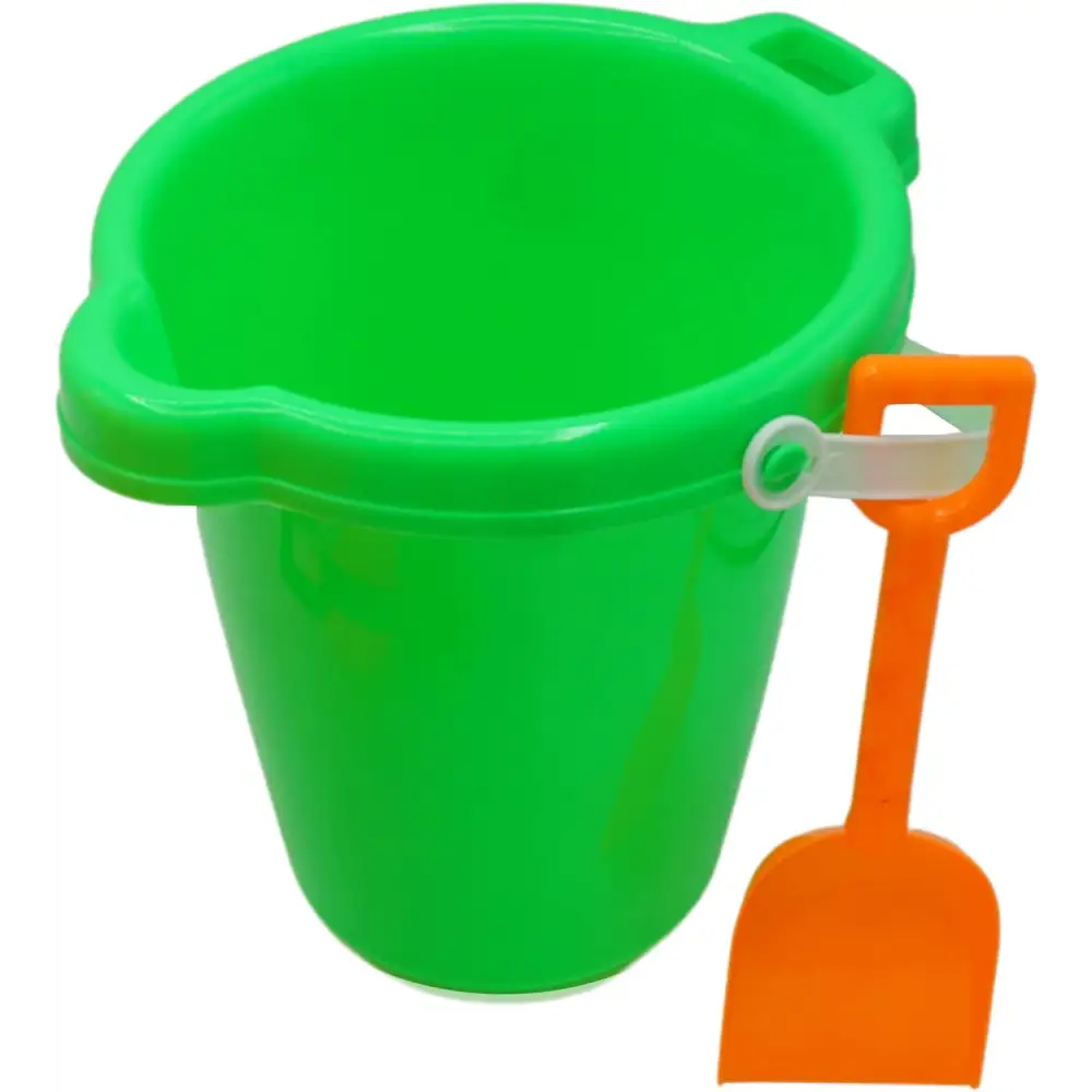4E’s Novelty 6 Pack Beach Buckets with Shovels – 7.5’’ Sand Pails & Shovels for Kids’ Outdoor Play