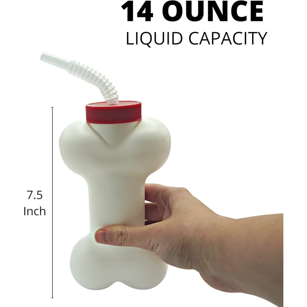 4E’s Novelty 6 Pack Dog Bone Cups with Straws – 14oz Bone Shaped Cups for Dog Themed Parties - Party Favors