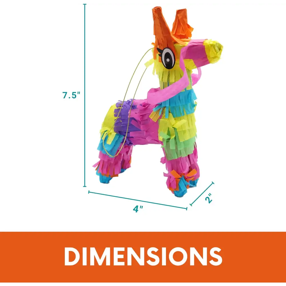 4E’s Novelty 6 Pack Mini Pinatas – Mexican Pinata Decor Donkey & Llama Pinatas for Fiesta & Parties