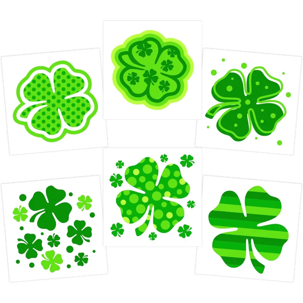 4E’s Novelty 72-Pack Shamrock Tattoos – St. Patrick’s Day Party Favors for Kids Pre-Cut Designs