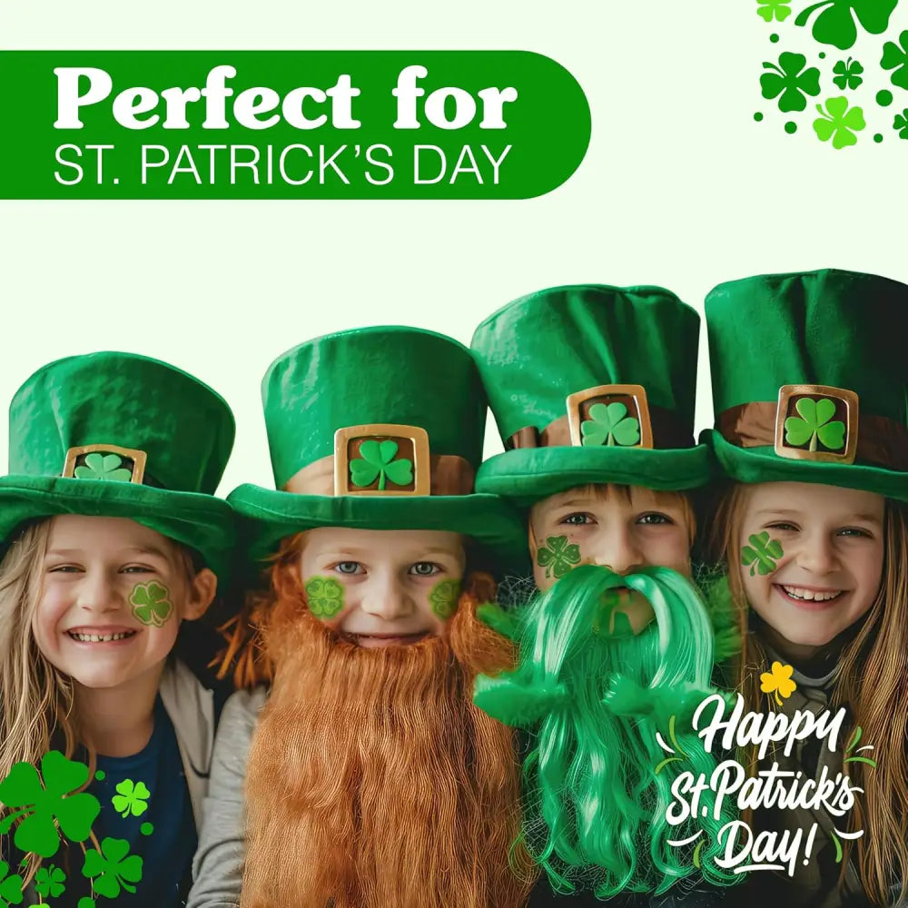 4E’s Novelty 72-Pack Shamrock Tattoos – St. Patrick’s Day Party Favors for Kids Pre-Cut Designs