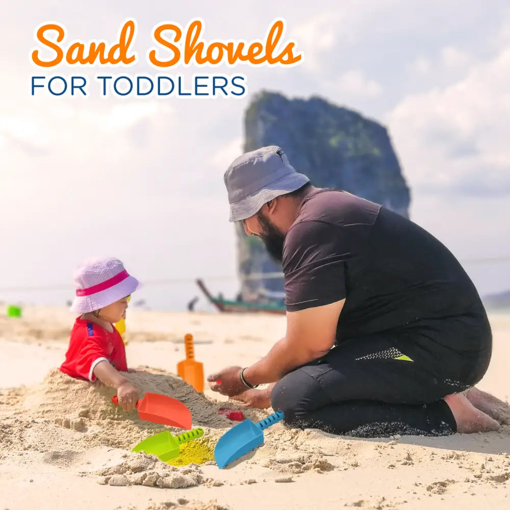 4E’s Novelty 8’’ Plastic Shovels for Kids – 4 Pack Beach & Garden Fun