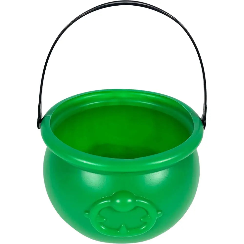 4E’s Novelty 8’’ St. Patrick’s Day Pot of Gold Decoration – Plastic Bucket with Handle for Party Decor