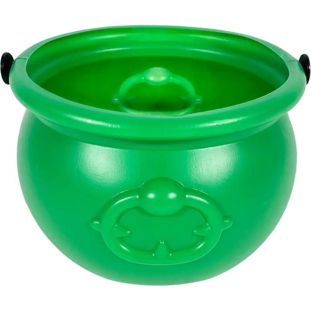 4E’s Novelty 8’’ St. Patrick’s Day Pot of Gold Decoration – Plastic Bucket with Handle for Party Decor