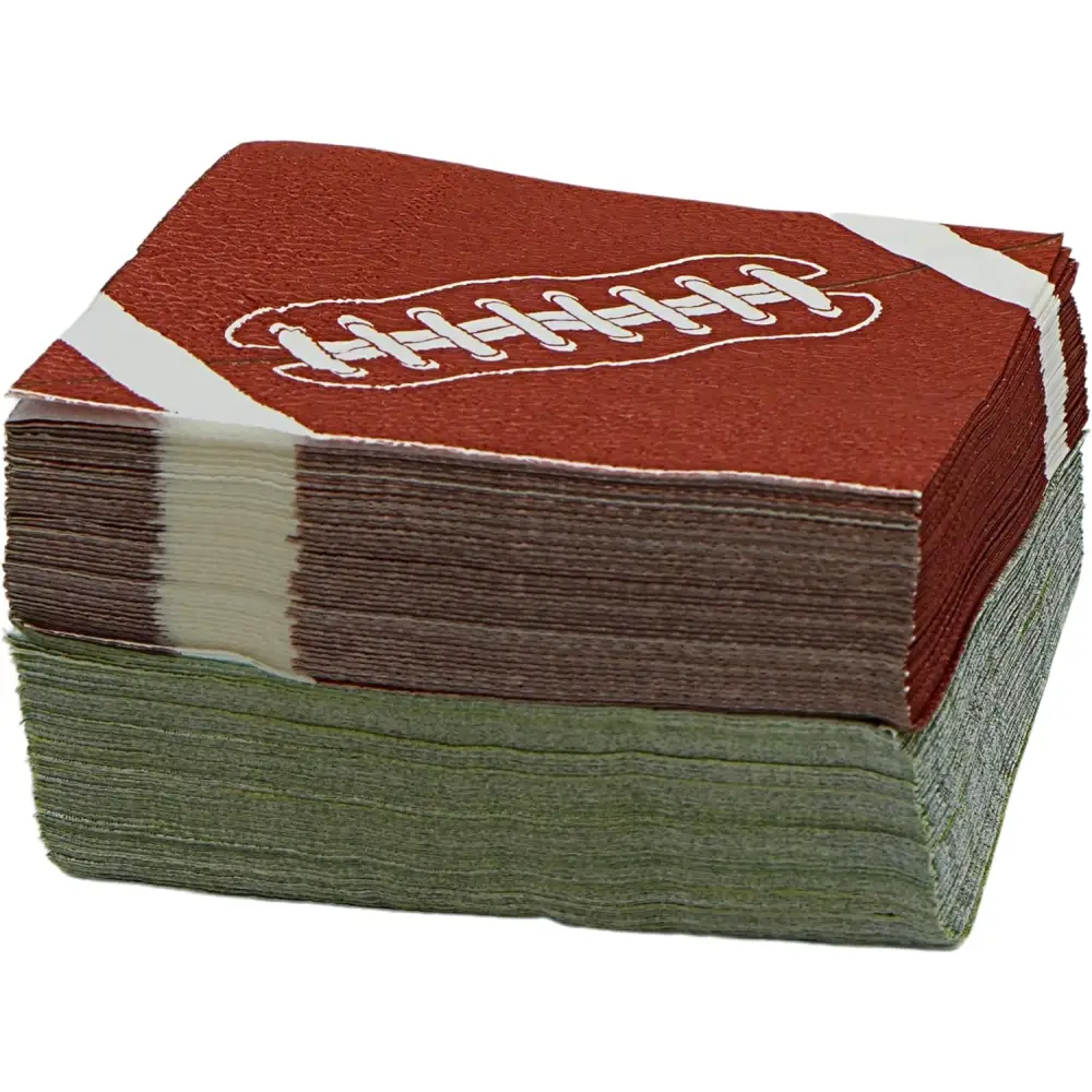 4E’s Novelty 80-Pack Football Napkins – Disposable Party Supplies for Game Day & Birthdays