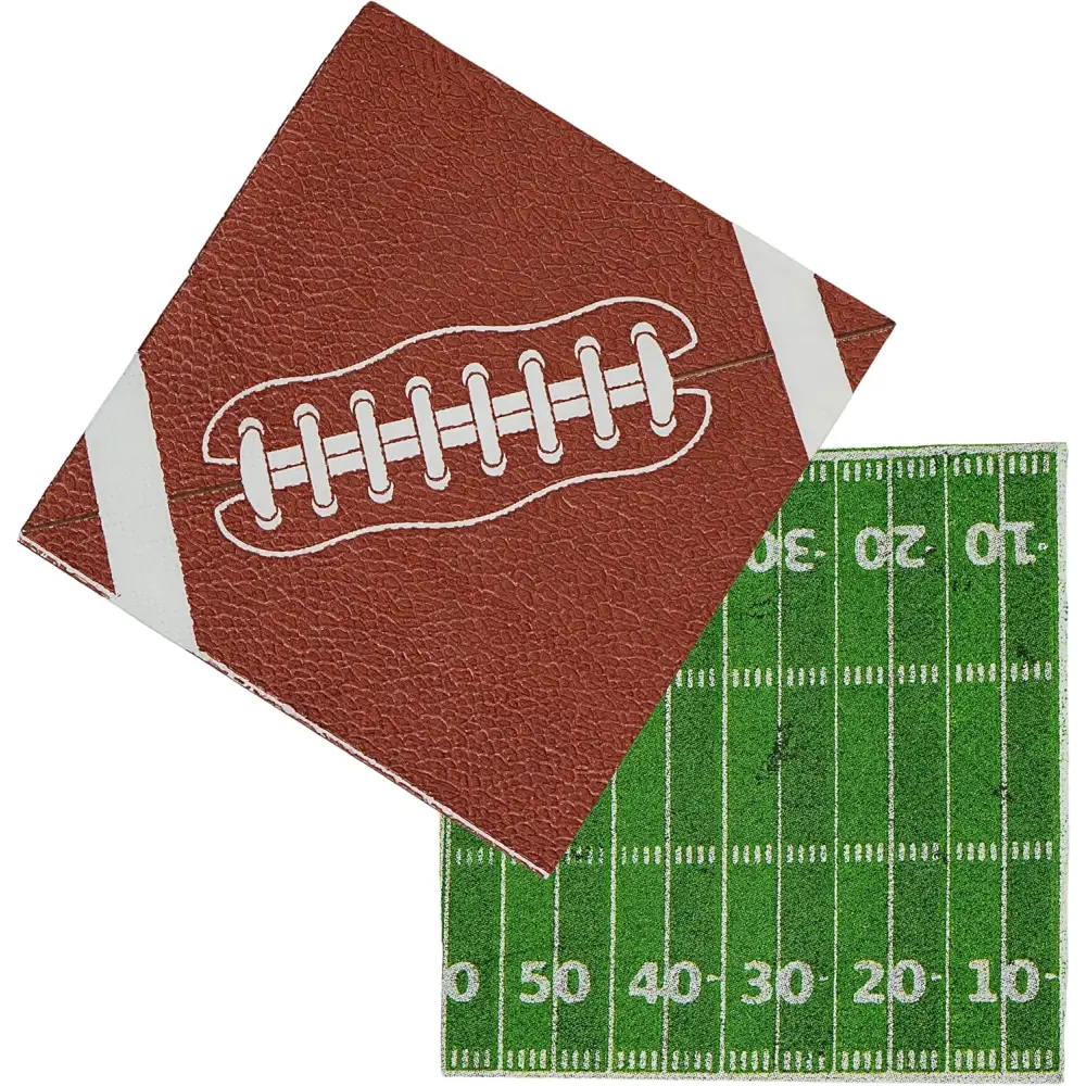 4E’s Novelty 80-Pack Football Napkins – Disposable Party Supplies for Game Day & Birthdays