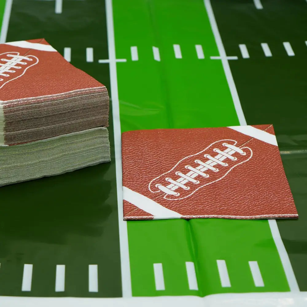4E’s Novelty 80-Pack Football Napkins – Disposable Party Supplies for Game Day & Birthdays