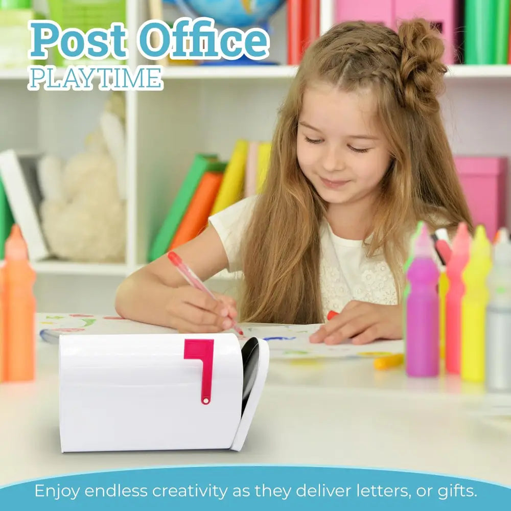 4Eโs Novelty 9โโ Tinplate Mailbox Toy for Kids โ Durable Play Mailbox for Outdoor Adventures & Creative Fun