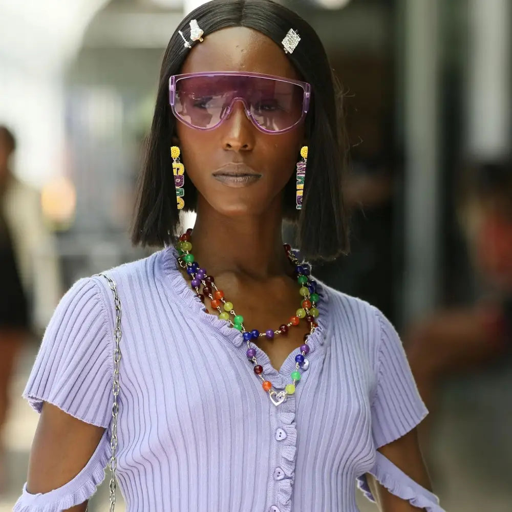 4E’s Novelty Beaded Dangle Earrings for Women – Festive Mardi Gras Fashion Jewelry