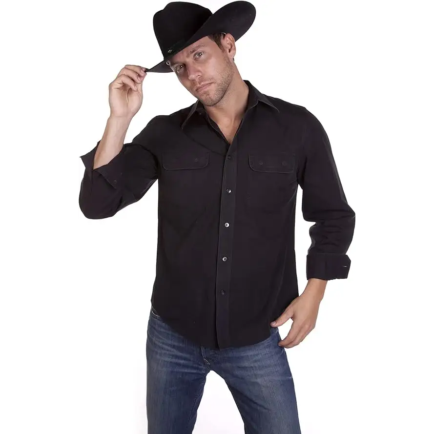 4E's Novelty Black Cowboy Hat for Men & Women - Felt Studded Black Cowgirl Hat for Women Western Themed Party, Cowboy Costume Accessory for Adults