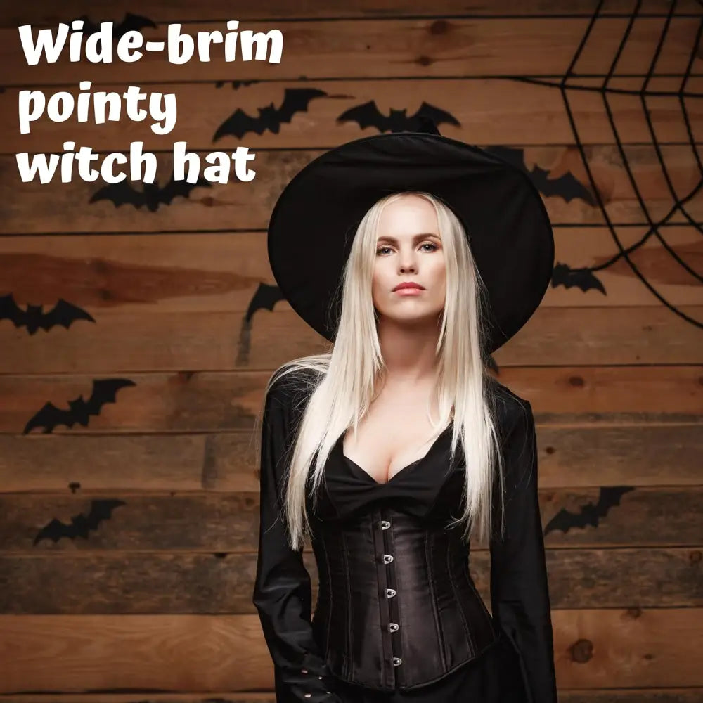 4E’s Novelty Black Witch Hat – 14’’ Pop-Up Oxford Witch Costume Accessory for Adults & Kids