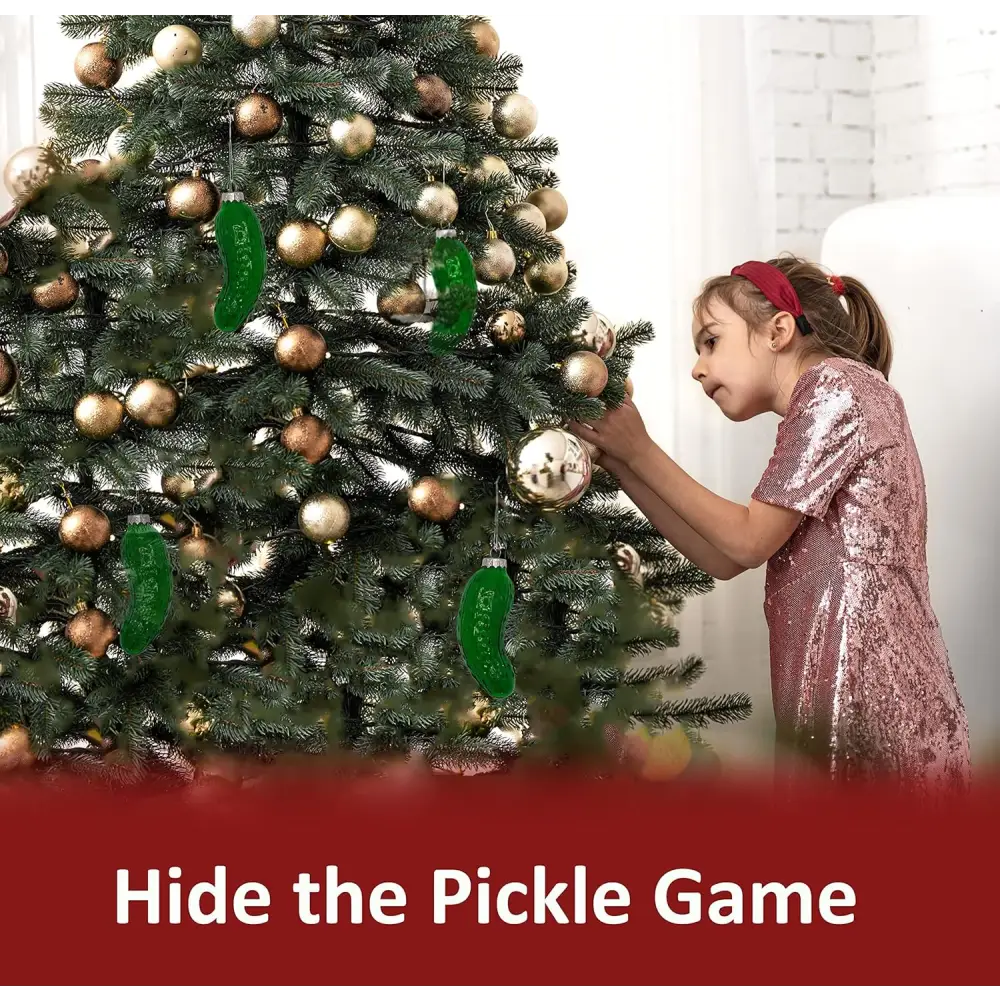 4E’s Novelty Blown Glass Pickle Ornament - Christmas Pickle Decoration 4’’ Pickle Ornaments for Christmas Tree & Pickle