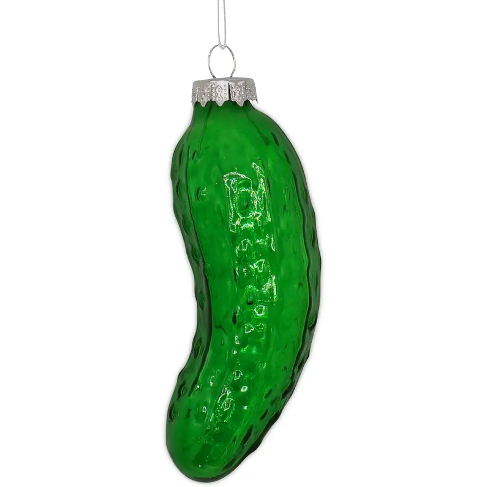 4E’s Novelty Blown Glass Pickle Ornament - Christmas Pickle Decoration 4’’ Pickle Ornaments for Christmas Tree & Pickle
