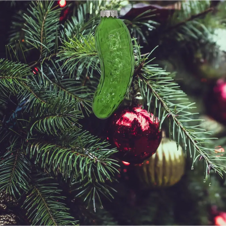 4E’s Novelty Blown Glass Pickle Ornament - Christmas Pickle Decoration 4’’ Pickle Ornaments for Christmas Tree & Pickle